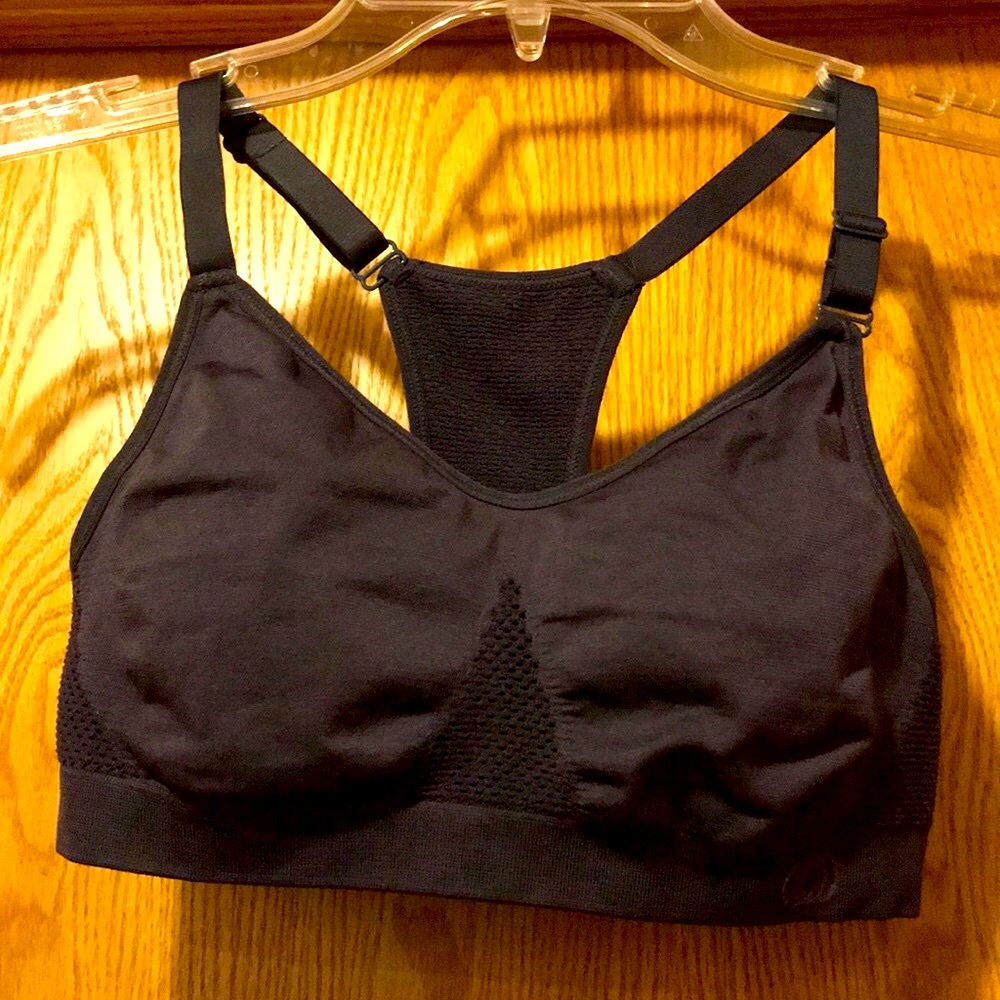 New Balance Collection S gray mesh sports top yoga bra adjustable straps no pads
